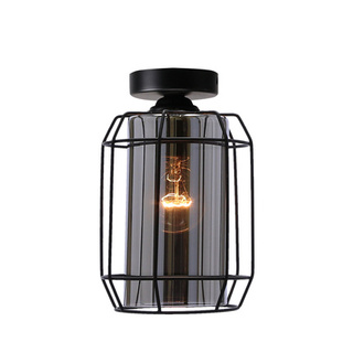 Jonera lampa sufitowa czarny 1X40 E27 klosz dymiony 31-08404