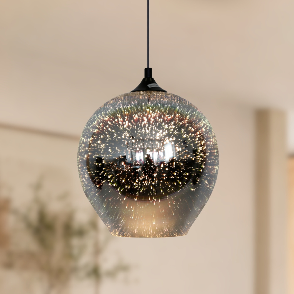 Lampa wisząca Galactic Candellux szklana kula 3D do salonu 1xE27 nowoczesna