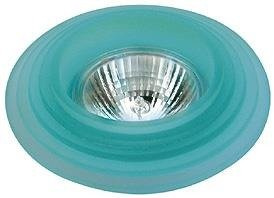 Oczko sufitowe okrągłe szklane turkusowe oprawa halogenowa MR16