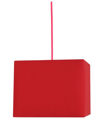 Lampa wisząca z abażurem Basic czerwona pojedyncza kwadratowa nowoczesna