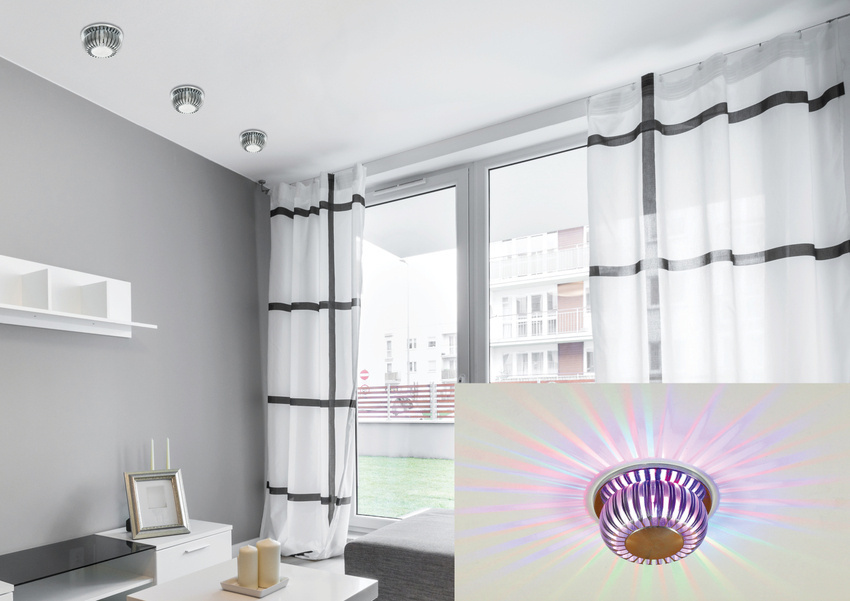 Oprawa stropowa LED RGB Candellux 2249247 - aranżacja w nowoczesnym wnętrzu