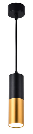 Lampa wisząca tuba czarno‑złota GU10 metalowa