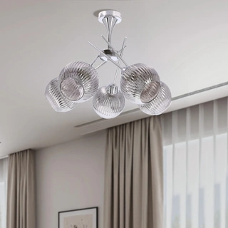 Lampa sufitowa CESAR ze szklanymi kloszami 5-punktowa do salonu