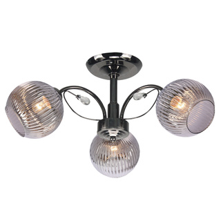 Lampa wisząca Cromat 3-punktowa z kloszami szklana czarna do salonu