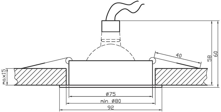 Oprawa stropowa Candellux UA-02 detal