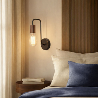 Kinkiet Herpe czarny metalowy pojedynczy loft E27 Candellux