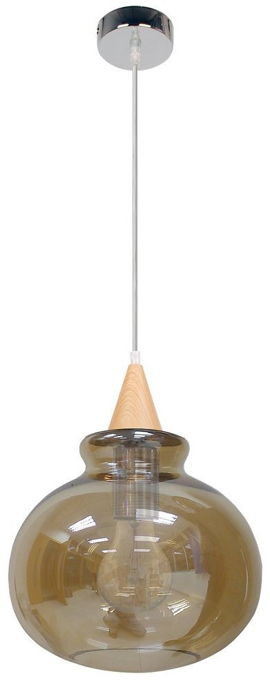 Lampa wisząca Enriks kula szklana dymiony klosz do jadalni 1xE27 regulowana