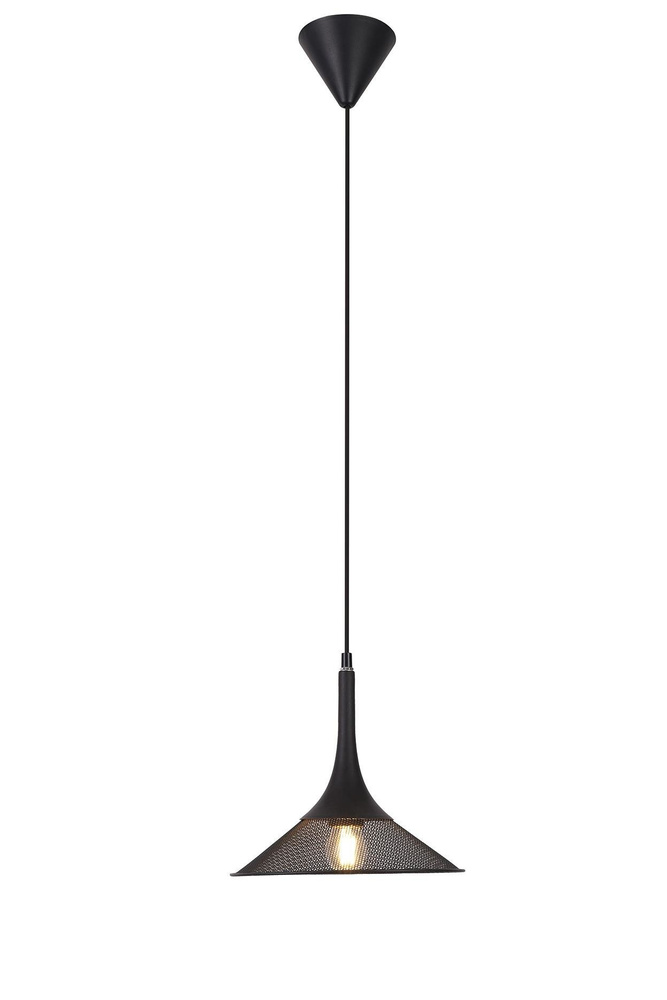 Lampa wisząca Kiruna S w stylu japandi czarna metalowa 25 cm do salonu nad stół E27