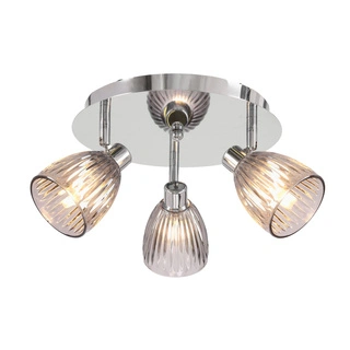 Lampa sufitowa Jeffrey okrągła ze szklanymi kloszami 3-punktowa do salonu