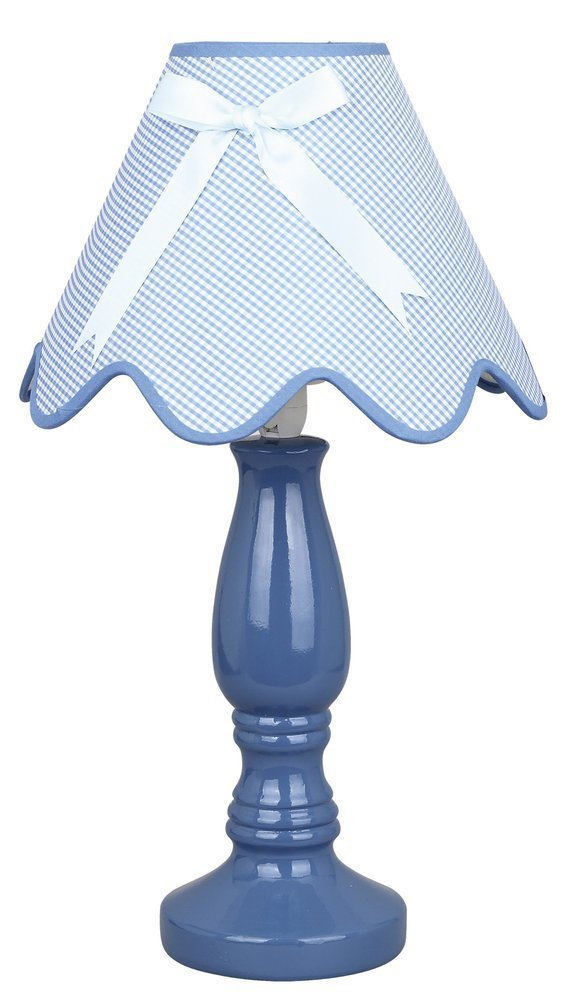 Lampka nocna Lola niebieska klasyczna z abażurem E14