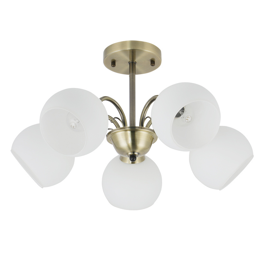 Lampa sufitowa NESTOR ze szklanymi kloszami 5-punktowa do salonu
