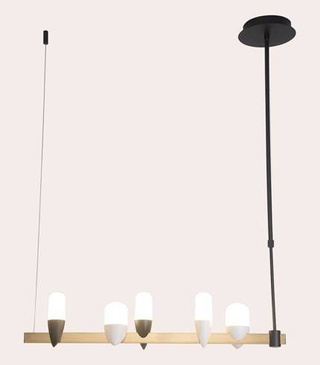 Lampa wisząca Sakai nad wyspę 5-punktowa metalowa LED 27W czarno-złota
