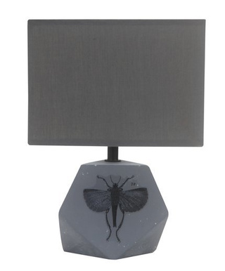 Lampka nocna Animi szara z abażurem betonowa E14