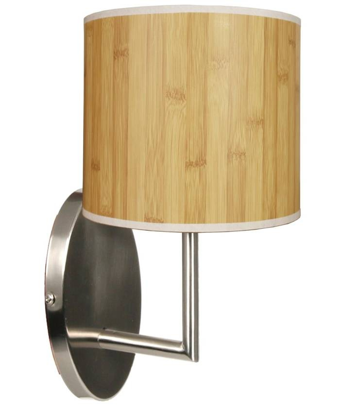 Kinkiet Timber sosnowy z abażurem do salonu i sypialni Candellux E14