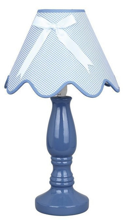 Lampka nocna Lola niebieska klasyczna z abażurem E14