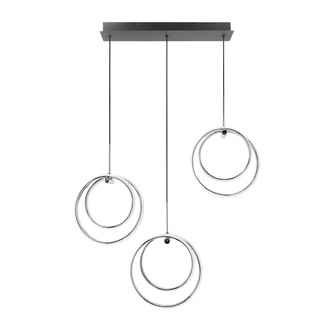 Lampa wisząca Croma metalowa czarna do salonu LED z osłonką białą