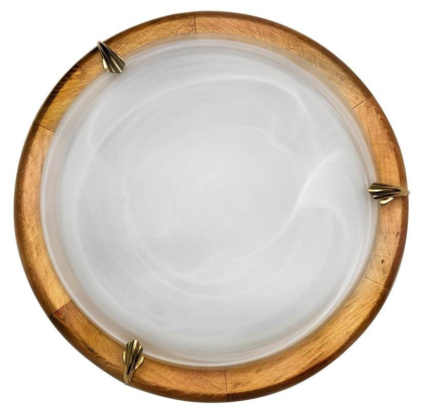Lampa sufitowa Candellux 4-70206 1030 Alabaster plafon dąb2X60W