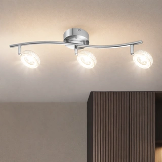Lampa sufitowa LED Vinola nowoczesna chrom regulowana do salonu