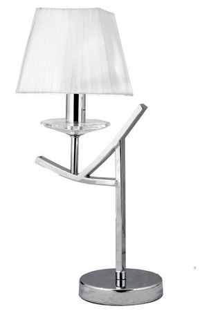 Lampka nocna Valencia biała z abażurem metalowa E14 Candellux