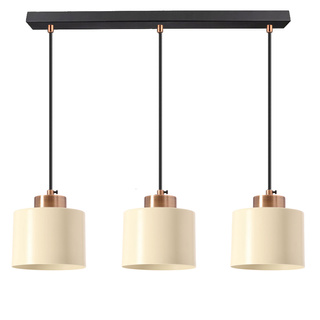 Lampa wisząca Alora potrójna z kloszem maślanym do salonu nad stół E27