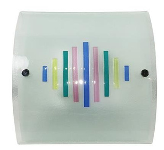 Plafon Candellux kwadratowy szklany 28 cm kolorowe dekoracyjne listwy