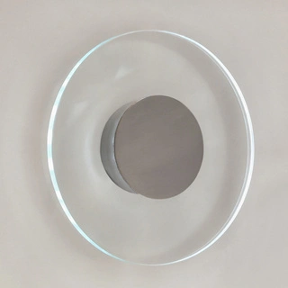 Kinkiet Koło szklany okrągły LED do salonu srebrny Candellux