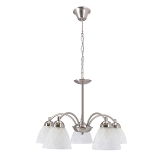 Lampa wisząca CAVALLO srebrna 5x60W E27  klasyczna oprawa do salonu i jadalni