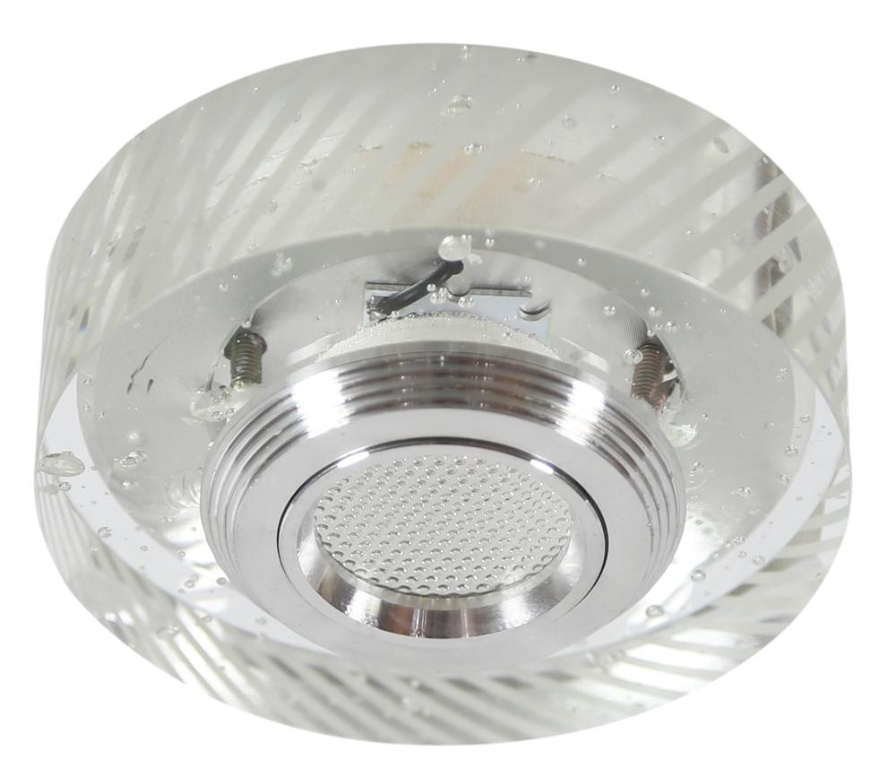 Oprawa stropowa okrągła szklana chrom LED 3000K 3W