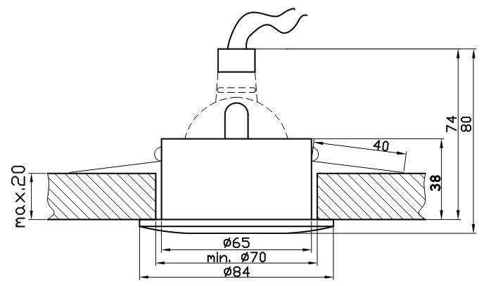 Oprawa hermetyczna IP65 chrom perła okrągła SH-08 2291249 - detal produktu