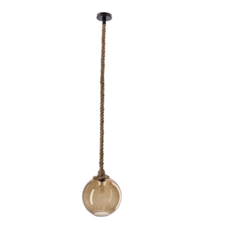 Lampa wisząca Shedon z kloszem pojedyncza szklana tkaninowa do salonu