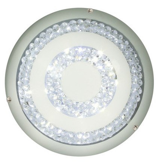 Plafon LED Monza okrągły szklany biały z kryształami 40 cm 4000K Candellux