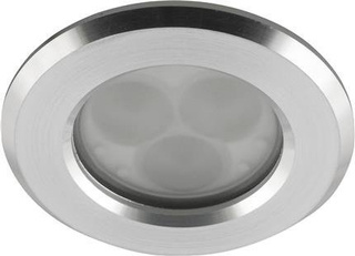 Oczko sufitowe okrągłe LED srebrne metalowe IP65 do łazienki