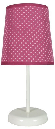 Lampka nocna Gala różowa w kropki klasyczna E14