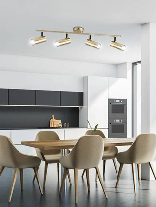 Lampa sufitowa Colly złota listwa regulowana 4-punktowa do salonu