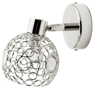 Kinkiet Aron kula glamour chrom metalowy do salonu na żarówkę G9