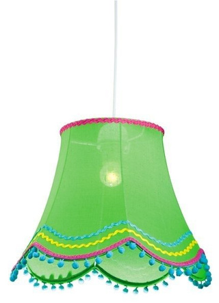 Lampa wisząca z abażurem Arlekin zielona klasyczna do pokoju dziecięcego