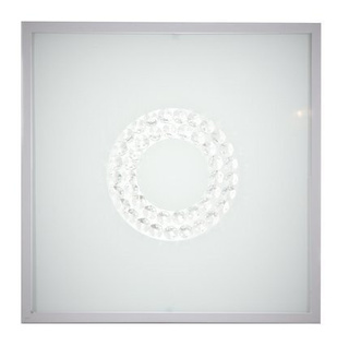 Plafon LED Lux kwadratowy szklany 29 cm 4000K biało-srebrny