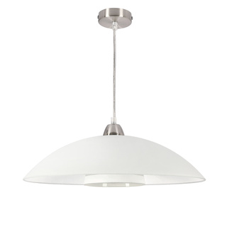 Lampa wisząca Duetto szklana do jadalni pojedyncza biały klosz E27