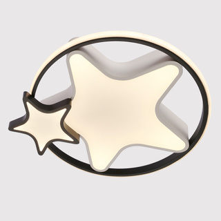 Plafon LED ASTRE do pokoju dziecięcego okrągły w gwiazdki 55 cm 36W 3000-6500K brązowo-biały z pilotem