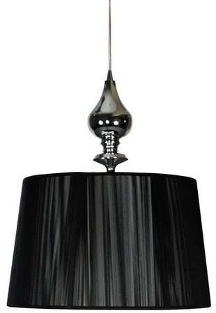 Lampa wisząca z abażurem Gillenia nitkowy czarny abażur do salonu