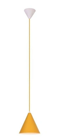 Lampa wisząca Voss Ledea żółta stożek metalowa do kuchni nad stół E27 1-płomienna