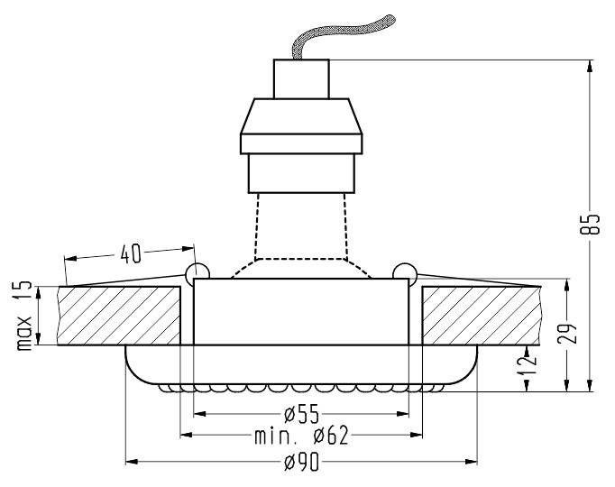 Oprawa Stropowa Candellux Soc-03 Bk - widok z boku