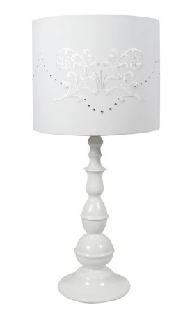 Lampka nocna Lans biała z abażurem E27 Candellux
