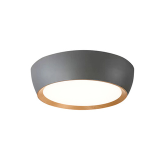 Plafon LED ABRUZZO okrągły 40 cm 4000K szaro-drewniany do kuchni i łazienki