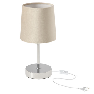 Lampka nocna Sally z abażurem brązowa stalowa na stolik nocny do sypialni