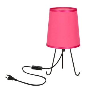 Lampka nocna Smally z abażurem różowym metalowa E14