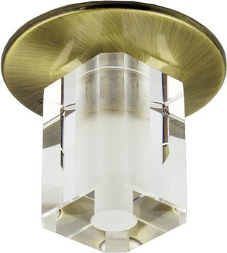 Oprawa stropowa okrągła mosiądz szkło kryształowe G4 do salonu