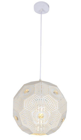 Lampa wisząca Euphoria biała metalowa kula do kuchni i jadalni 1xE27