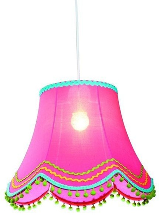 Lampa wisząca z abażurem Arlekin różowa do pokoju dziecięcego E27