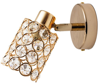 Kinkiet York złoty regulowany kryształowy do salonu lampa ścienna G9